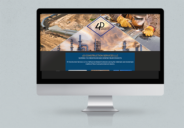 4D Construction Services LLC website mock-up