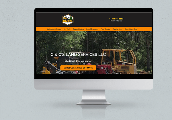 C and C's Land Services website mock-up